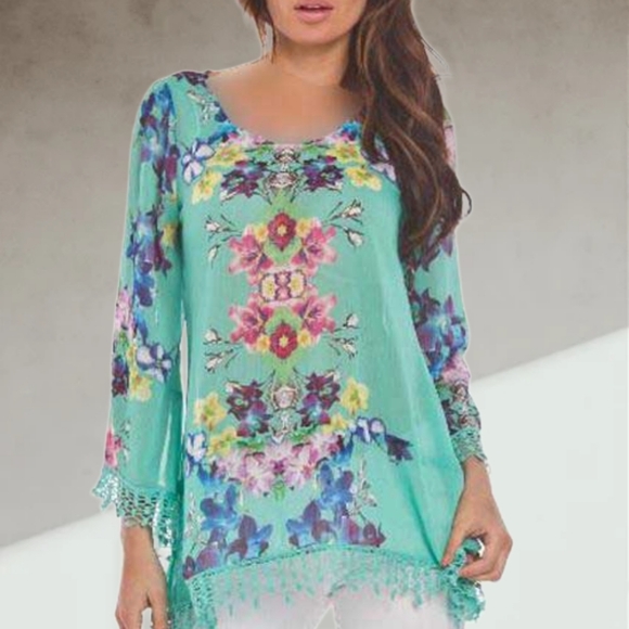 Orchid floral beach coverup MEDIUM - Picture 1 of 11